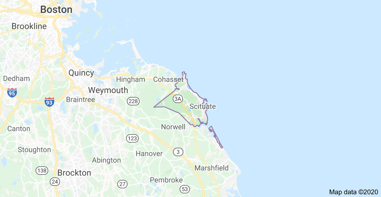 South Shore Roofing Pros -Scituate Map