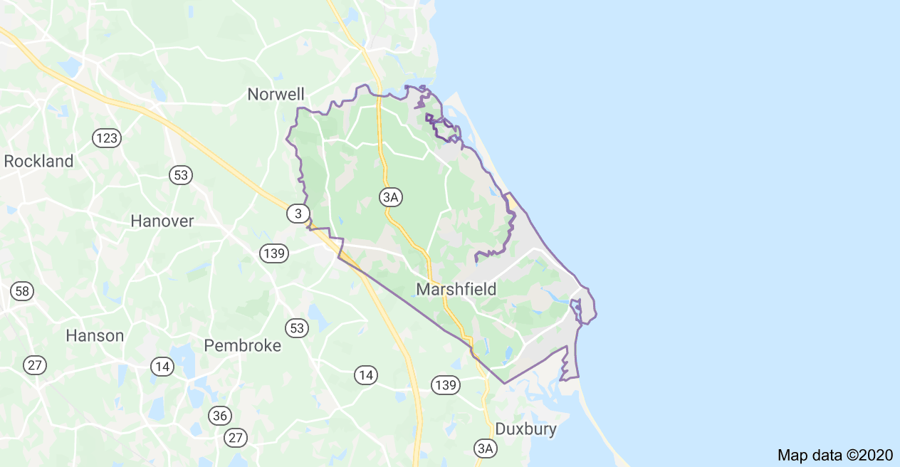 South Shore Roofing Pros - Marshfield Map